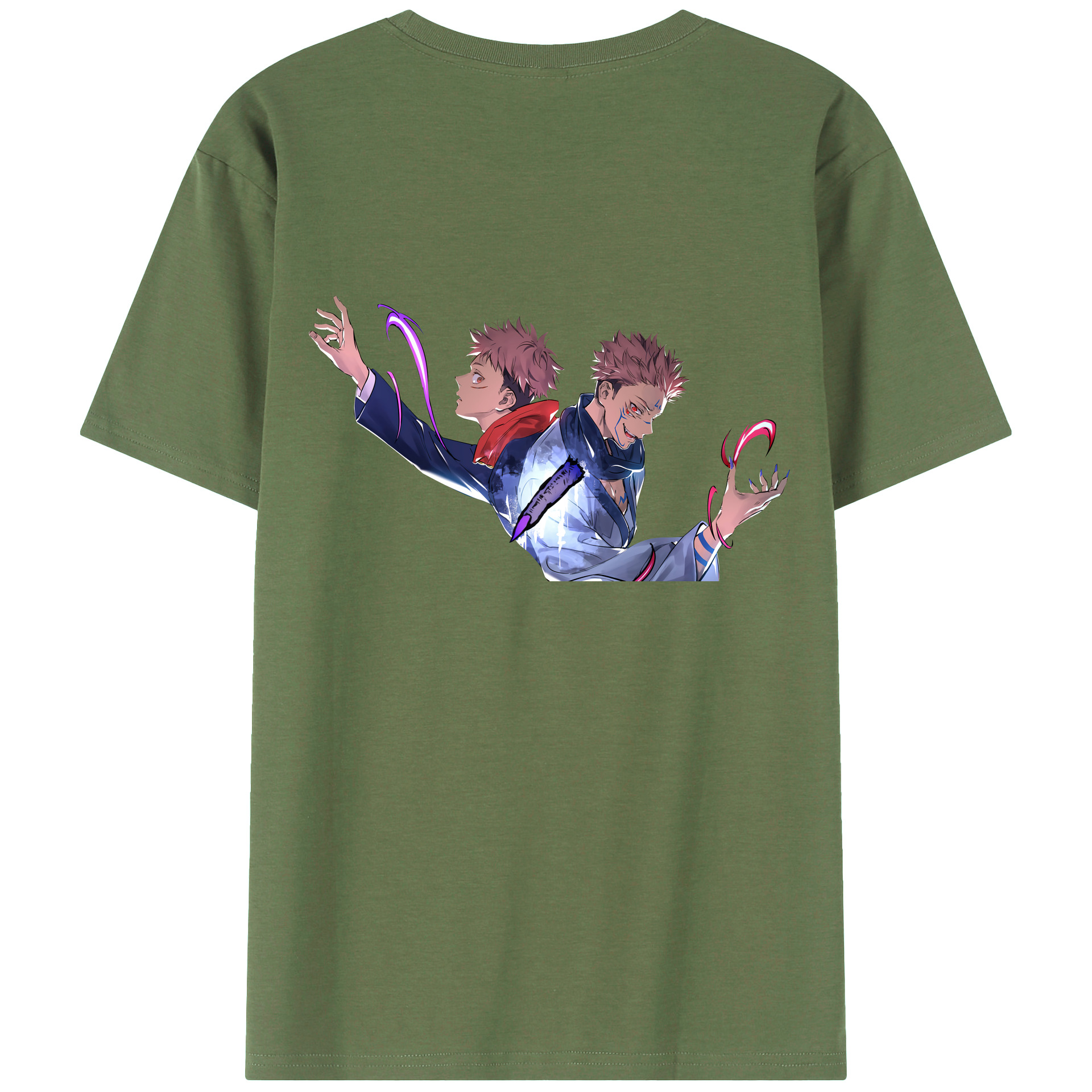 （画像用） 呪術廻戦 Jujutsu Kaisen 綿100％ メンズ半袖Tシャツ（バックプリント） 通気性
